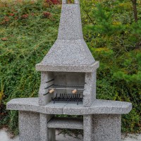 krb s grilem MANTA betonový komín šedý 